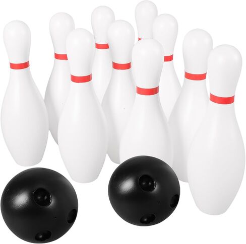 SEWACC Kids Bowling Set 5.90 Inch Mini Plastic Bowling Pins and Balls for Indoor Bowling Games Children Sports Toy for Hand-Eye Coordination and Motor Skill Development 10 Pins 2 Balls in Kuwait