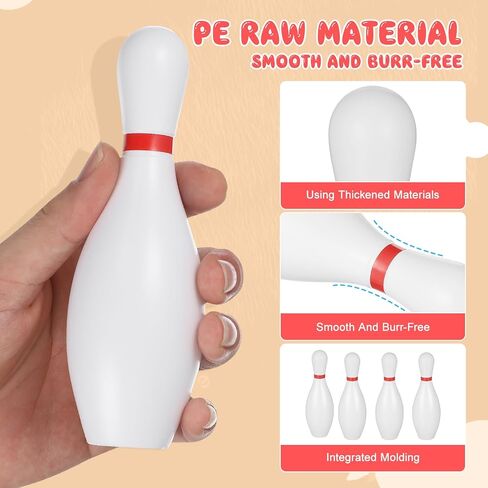 SEWACC Kids Bowling Set 5.90 Inch Mini Plastic Bowling Pins and Balls for Indoor Bowling Games Children Sports Toy for Hand-Eye Coordination and Motor Skill Development 10 Pins 2 Balls in Kuwait