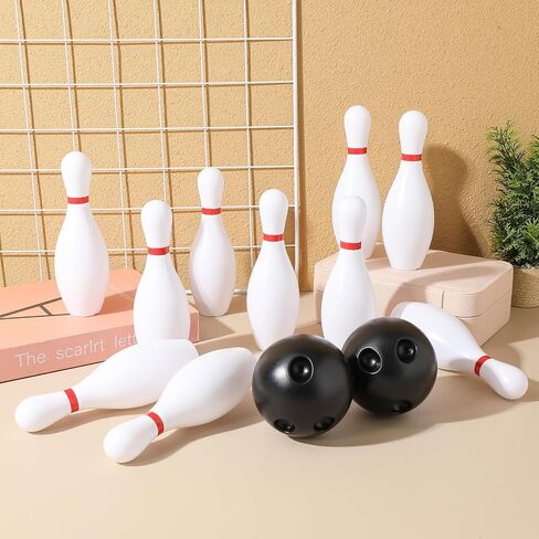 SEWACC Kids Bowling Set 5.90 Inch Mini Plastic Bowling Pins and Balls for Indoor Bowling Games Children Sports Toy for Hand-Eye Coordination and Motor Skill Development 10 Pins 2 Balls in Kuwait