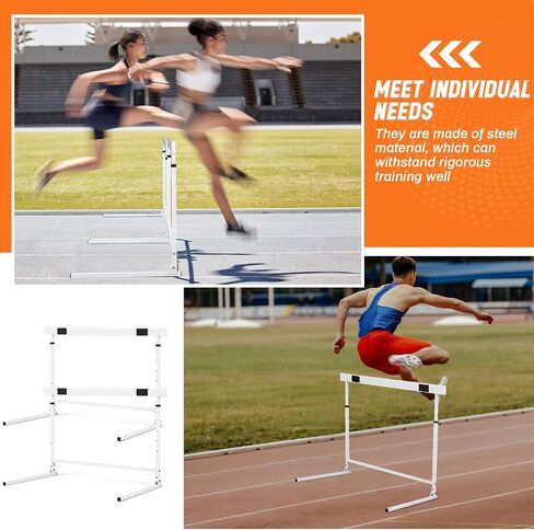 Seenelling Adjustable Height Hurdles from 27 to 42 Inch Foldable Track and Field Equipment Jumping Speed and Agility Training Hurdle for Track Soccer Athletic Basketball Courses Drills in Kuwait