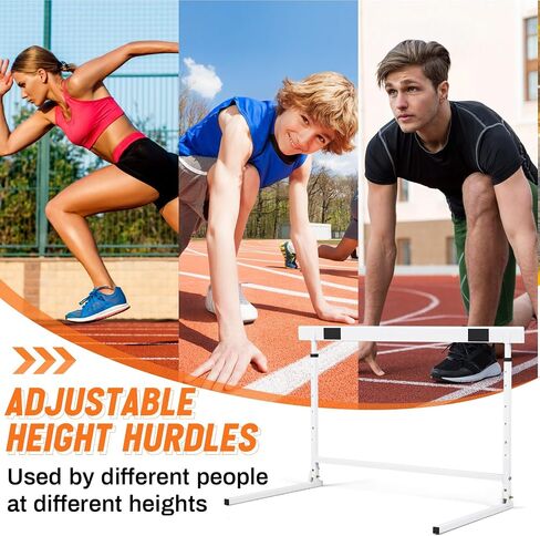 Seenelling Adjustable Height Hurdles from 27 to 42 Inch Foldable Track and Field Equipment Jumping Speed and Agility Training Hurdle for Track Soccer Athletic Basketball Courses Drills in Kuwait