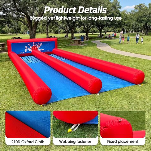 Inflatable Carnival Bowling Game, Giant 2-Lane Bowling Game Inflatable with Blower, Bowling Ball & Pin Sets for Carnival Rental, Backyard Party, Event Games in Kuwait
