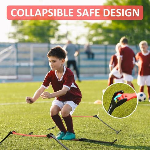 Premium Adjustable and Collapsible Hurdle and Agility Ladder Set for Athletes, Super Portable and Lightweight, with Cones and Parachute in Kuwait