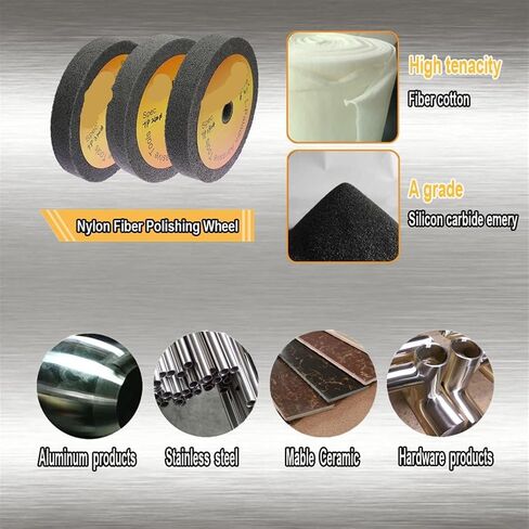 1 قطعة 150/200/250/300 × 25 مم عجلة تلميع من ألياف النايلون غير المنسوجة عجلة زاوية موحدة قرص الصنفرة (12P صلب جدًا، P180_8 بوصة 200 مم) in Kuwait