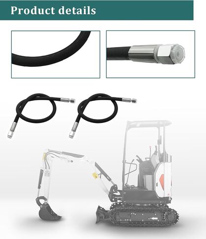 2PCS M14 Hose Excavator Diverter Valve Hoses Compatible with 1-2 ton Chinese Mini Excavator,60MPa,8702PSI,32 Inch long,1/4in Interface in Kuwait