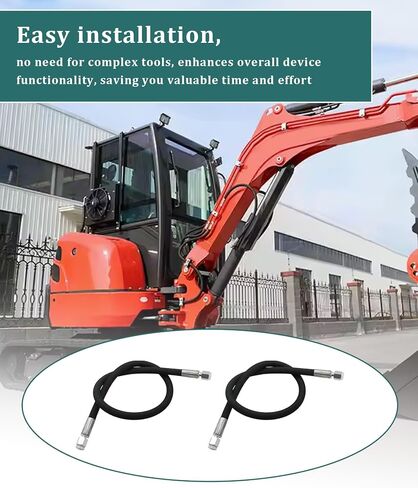 2PCS M14 Hose Excavator Diverter Valve Hoses Compatible with 1-2 ton Chinese Mini Excavator,60MPa,8702PSI,32 Inch long,1/4in Interface in Kuwait