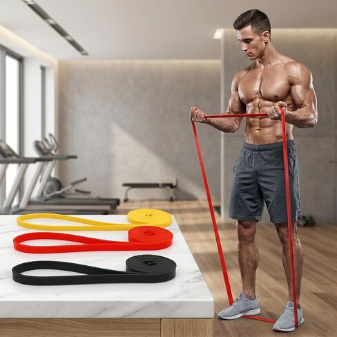 Workout Resistance Bands 3 Packs Set TPE Pull Up Long Assist Bands for Strength Training, Exercise and Fitness in Kuwait