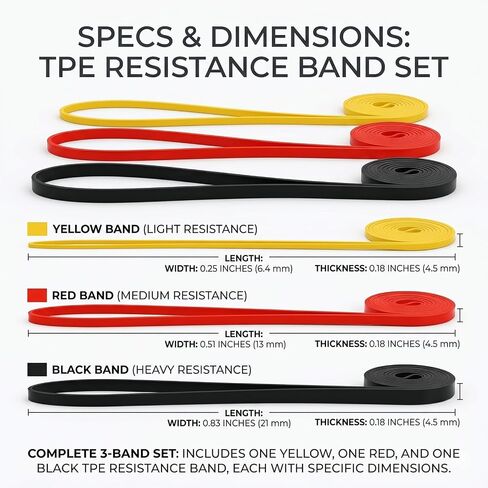 Workout Resistance Bands 3 Packs Set TPE Pull Up Long Assist Bands for Strength Training, Exercise and Fitness in Kuwait