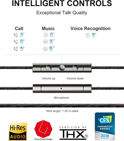 1MORE Wired in Ear Headphones, Quad Driver Hi-Res Audio Earphones, High Fidelity Sound, 3.5mm to Type-C Adapter, Clear MEMS Mic, Professional Noise Isolating Ear Buds for Gaming/Music/Gift in Saudi Arabia