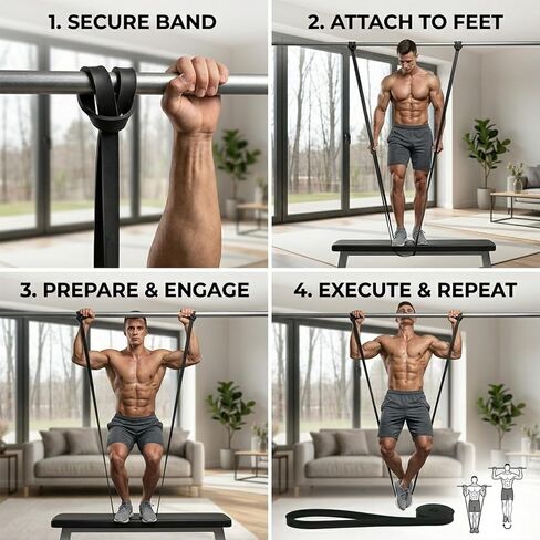 Workout Resistance Bands 3 Packs Set TPE Pull Up Long Assist Bands for Strength Training, Exercise and Fitness in Kuwait
