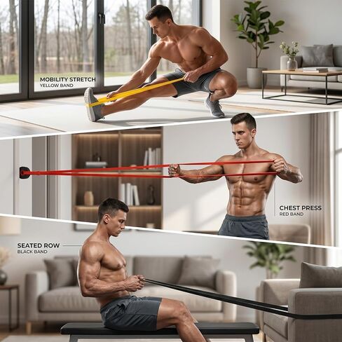 Workout Resistance Bands 3 Packs Set TPE Pull Up Long Assist Bands for Strength Training, Exercise and Fitness in Kuwait