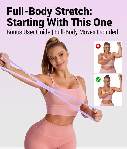 Upgraded Figure 8 Resistance Bands for Women with User Manual | High-Density Silicone .Gift-Ready Packaging . Beginner Workout Guide .Solid Comfort Handles .User Manual Included in Kuwait