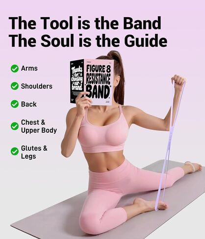 Upgraded Figure 8 Resistance Bands for Women with User Manual | High-Density Silicone .Gift-Ready Packaging . Beginner Workout Guide .Solid Comfort Handles .User Manual Included in Kuwait