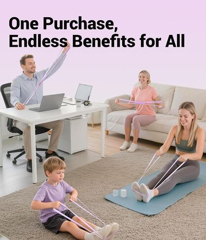 Upgraded Figure 8 Resistance Bands for Women with User Manual | High-Density Silicone .Gift-Ready Packaging . Beginner Workout Guide .Solid Comfort Handles .User Manual Included in Kuwait