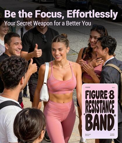 Upgraded Figure 8 Resistance Bands for Women with User Manual | High-Density Silicone .Gift-Ready Packaging . Beginner Workout Guide .Solid Comfort Handles .User Manual Included in Kuwait