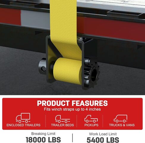 2026 Upgraded Sliding Winch for Utility Trailer,4 PCS Standard Sliding Tie Down Winch for Flatbed Semi Truck,for Use w/ 4 Inch Straps, Trailer Cargo Control,Black Powder Coated in Kuwait