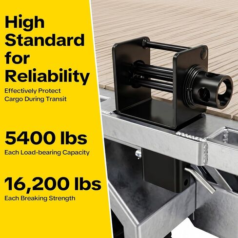 Trailer Stake Pocket Winch with 4" x 30' Straps, 4 Pack Adjustable Flatbed Trailer Truck Winch, 5400Lbs Load, 16200Lbs Breaking Strength, 4 Cotter Pin Holes for 1.5x3in Stake Pockets in Kuwait