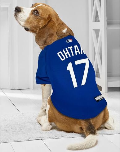 MLBPA Dog Jersey - Shohei Ohtani #17 Blue Pet Jersey - MLB LA Dodgers Mesh Dog & Cat Mesh Blue Jersey, Size Small in Kuwait