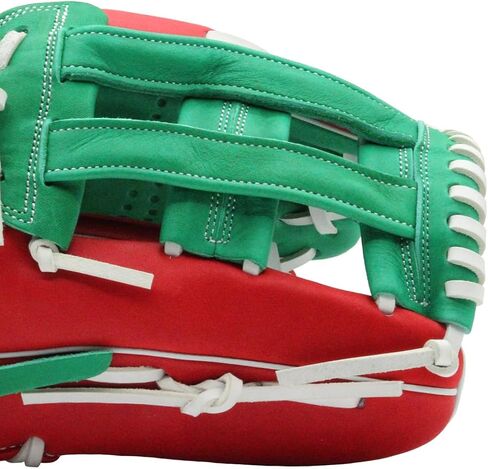 SSK ZSLOW DIMPLE Slowpitch Softball Glove – Game Ready – 12.5" - 13" - 13.5" - 14" – Right & Hand Left Hand Throw (Red/Kelly/White, 13" - Left Hand Throw) in Kuwait