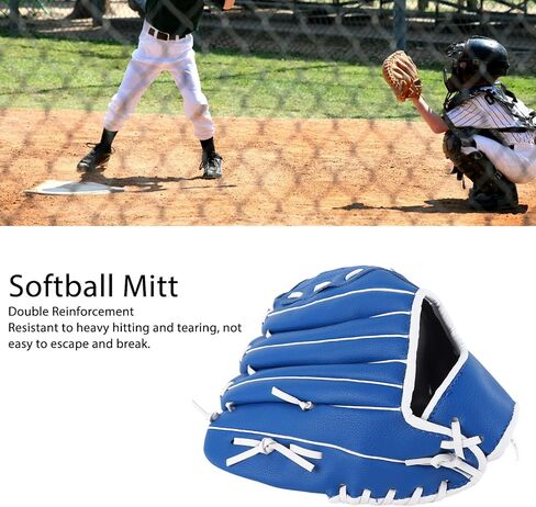 RiToEasysports Softball Glove 12.5 Inches PU Baseball Glove Blue Outfield Mitt Double Reinforced Tear Easy Clean Hand Protection for Outdoor Training Athletes in Saudi Arabia