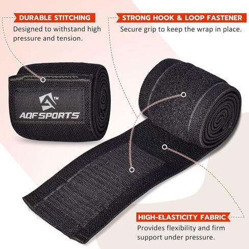 AQF Elbow Wraps for Weightlifting (Pair) - IPL & USPA Approved 40" Heavy Duty Elastic Elbow Compression Support for Bench Press, Powerlifting, Bodybuilding & Strength Training in Saudi Arabia