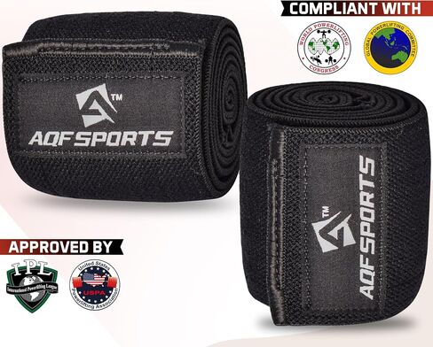 AQF Elbow Wraps for Weightlifting (Pair) - IPL & USPA Approved 40" Heavy Duty Elastic Elbow Compression Support for Bench Press, Powerlifting, Bodybuilding & Strength Training in Saudi Arabia