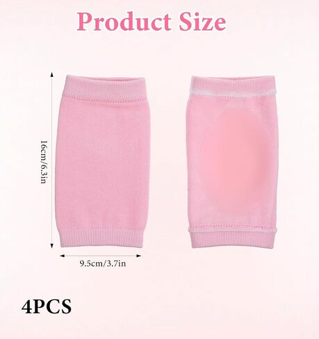 4PCS Elbow Pads for Women, Elbows Moisturizing Sleeves Elbow Protector for Elderly, Soft Elastic Gel for Spa Moisturizing Dry Cracked Skin Care (Pink) in Kuwait