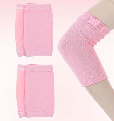 4PCS Elbow Pads for Women, Elbows Moisturizing Sleeves Elbow Protector for Elderly, Soft Elastic Gel for Spa Moisturizing Dry Cracked Skin Care (Pink) in Kuwait