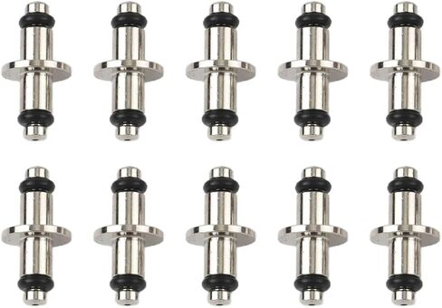 Scuba Diving High Pressure T-End Air Spool with O-Ring for Compatible with SPG Swivel Gauge and Standard Dive Hoses, Nickel-Plated Brass, Silver(10PCS) in Kuwait