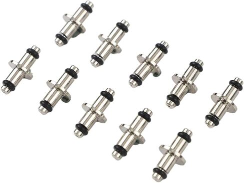 Scuba Diving High Pressure T-End Air Spool with O-Ring for Compatible with SPG Swivel Gauge and Standard Dive Hoses, Nickel-Plated Brass, Silver(10PCS) in Kuwait