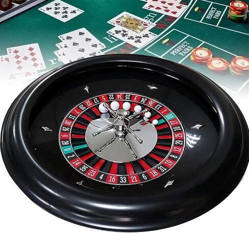 18" Roulette Wheel Set, Professional Casino Grade Roulette Set with 2 Balls Pills/Rubber Pad, Very Smooth Spinning Action, Great for Home Game Night Or A Club Party in Kuwait
