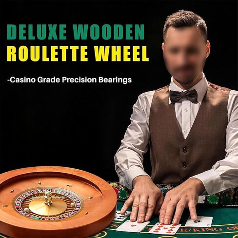 18" Roulette Wheel Set, Professional Casino Grade Roulette Set with 2 Balls Pills/Rubber Pad, Very Smooth Spinning Action, Great for Home Game Night Or A Club Party in Kuwait