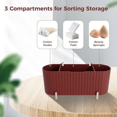 QTip Holder Dispenser, 3 Slot Cotton Pad Storage Box with Clear Lid, Countertop Cosmetic Cotton Swab Holder for Dressing Table, Makeup Cabinet, Bathroom Vanity, Cosmetic Organizer in Kuwait