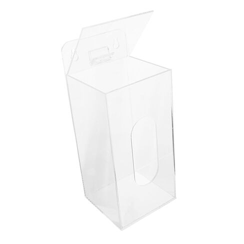 SHINEOFI Face Mask Organizer with Openable Top Cover and Wall Mount Acrylic Glove Holder Dispenser Front Dispensing Slot, Shatter-Resistant Multi-use Storage Box for Hallway in Kuwait