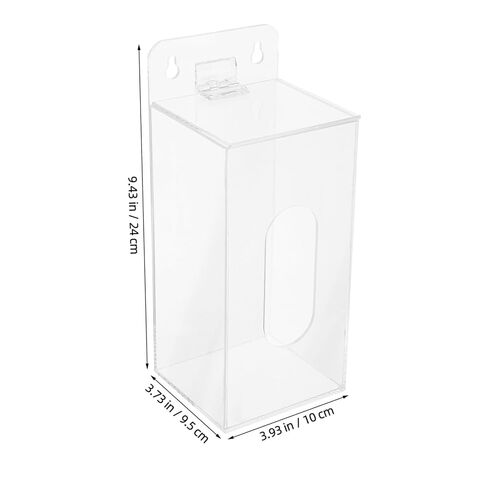 SHINEOFI Face Mask Organizer with Openable Top Cover and Wall Mount Acrylic Glove Holder Dispenser Front Dispensing Slot, Shatter-Resistant Multi-use Storage Box for Hallway in Kuwait