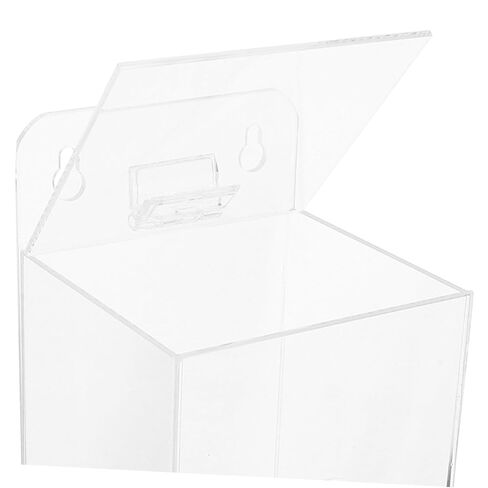 SHINEOFI Face Mask Organizer with Openable Top Cover and Wall Mount Acrylic Glove Holder Dispenser Front Dispensing Slot, Shatter-Resistant Multi-use Storage Box for Hallway in Kuwait