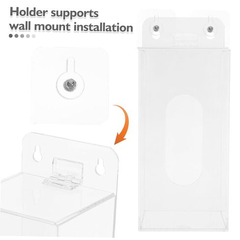 SHINEOFI Face Mask Organizer with Openable Top Cover and Wall Mount Acrylic Glove Holder Dispenser Front Dispensing Slot, Shatter-Resistant Multi-use Storage Box for Hallway in Kuwait