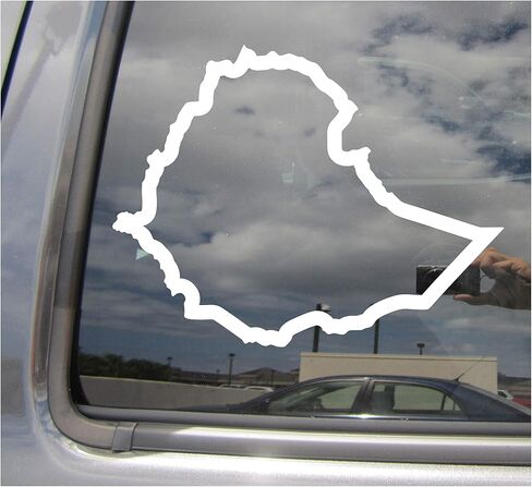 Ethiopia Country Outline - ET Addis Ababa Horn of Africa - Cars Trucks Moped Helmet Hard Hat Auto Automotive Craft Laptop Vinyl Decal Store Window Wall Sticker 07166 in Kuwait