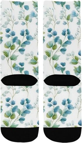 Blue Green Eucalyptus Design Hiking Socks - Toddler Boys & Girls Warm Thick Thermal Winter Crew Socks for School, Daily Wear & Outdoor Activities in Kuwait