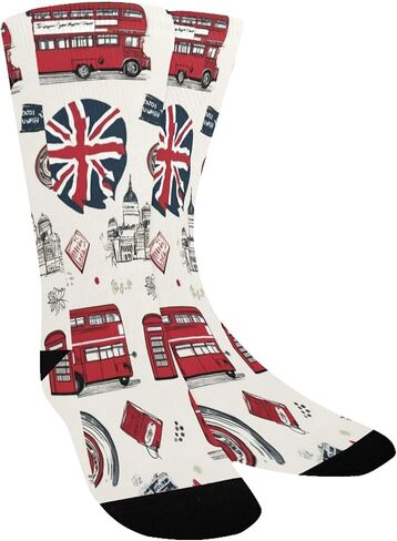 جوارب London Icon Collage للمشي لمسافات طويلة - جوارب شتوية حرارية سميكة دافئة للأولاد والبنات الصغار للمدرسة، والارتداء اليومي والأنشطة الخارجية in Kuwait