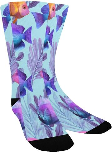 Rainbow Colored Tropical Fishes Hiking Socks - Toddler Boys & Girls Warm Thick Thermal Winter Crew Socks for School, Daily Wear & Outdoor Activities in Kuwait