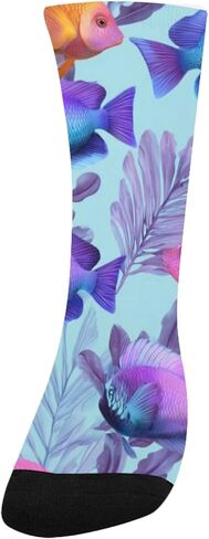 Rainbow Colored Tropical Fishes Hiking Socks - Toddler Boys & Girls Warm Thick Thermal Winter Crew Socks for School, Daily Wear & Outdoor Activities in Kuwait
