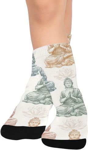Elegant Colorful Buddha Design Hiking Socks - Toddler Boys & Girls Warm Thick Thermal Winter Crew Socks for School, Daily Wear & Outdoor Activities in Kuwait