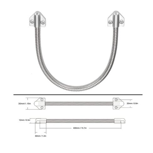 2Pcs Door Loop, Stainless Steel Door Wire Conduit, 12mm Diameter Gooseneck Flexible Electrical Conduit, 400mm Long Tube Access Control Cable Protector Exposed Mounting Sleeve in Kuwait