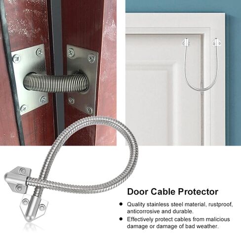 2Pcs Door Loop, Stainless Steel Door Wire Conduit, 12mm Diameter Gooseneck Flexible Electrical Conduit, 400mm Long Tube Access Control Cable Protector Exposed Mounting Sleeve in Kuwait