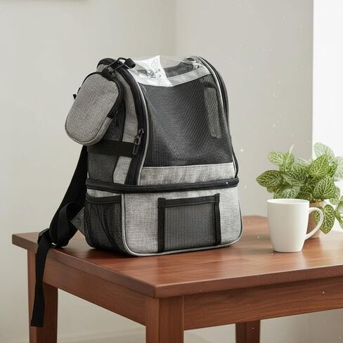 Portable Carrier Bag with Handles Mesh Construction Multiple Compartments Adjustable Padded Straps Suitable for Medical Equipment Transport, Gray in Kuwait