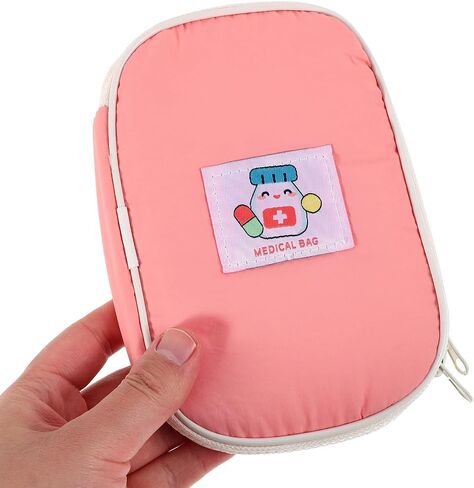 GALPADA Portable Travel Medicine Bag with Cartoon Design, Lightweight Nylon Material, Multiple Compartments for Easy Organization, for Outdoor and Household Use in Kuwait