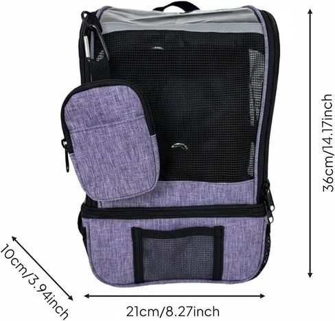Portable Carrier Bag with Multiple Pockets Mesh Design Comfortable Shoulder Straps Detachable Pouch Suitable for Walking Shopping, Purple in Kuwait
