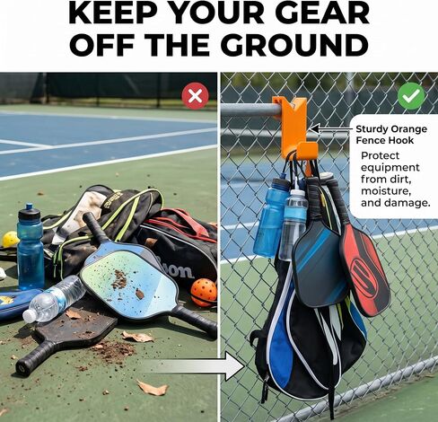 2 Pack Baseball & Softball Fence Hooks for Chain Link Fence – Heavy Duty Sports Bag Hangers for Dugout Organization, Backpack, Bat Bag, Helmet & Equipment Storage, Portable Fence Gear Hooks in Kuwait