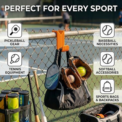 2 Pack Baseball & Softball Fence Hooks for Chain Link Fence – Heavy Duty Sports Bag Hangers for Dugout Organization, Backpack, Bat Bag, Helmet & Equipment Storage, Portable Fence Gear Hooks in Kuwait